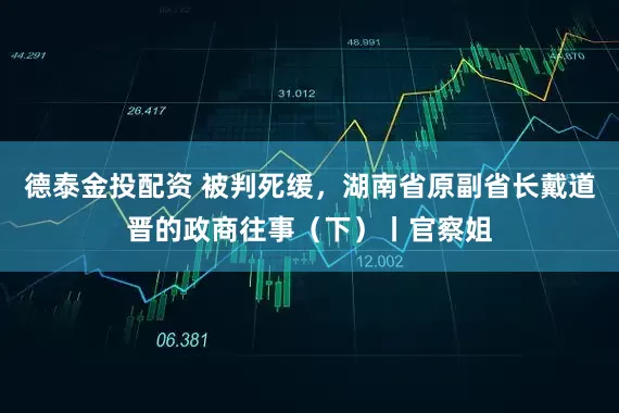 德泰金投配资 被判死缓，湖南省原副省长戴道晋的政商往事（下）丨官察姐